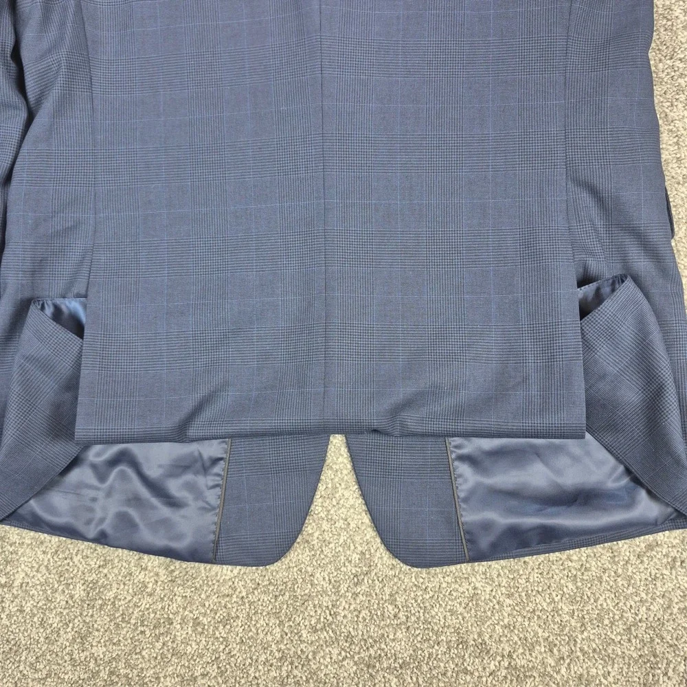 NWT Banana Republic Suit Mens 46L Blue Glen Plaid Prince of Wales Wool Blend